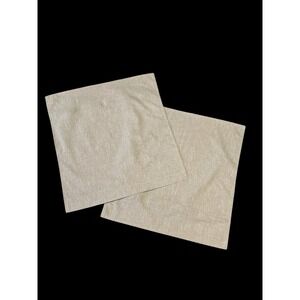 Beige Linen Blend Throw Pillow Case Set of 2 Square 25x24 Zipper NEW